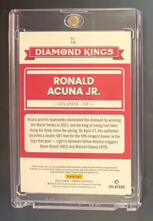 2022 Panini Donruss Ronald Acuna Jr. Diamond Kings /2022 SP back