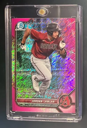 2022 Bowman Chrome Jordan Lawlar Prospect Pink Mojo /199 front