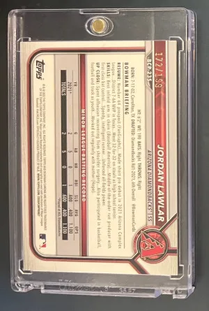 2022 Bowman Chrome Jordan Lawlar Prospect Pink Mojo /199 back