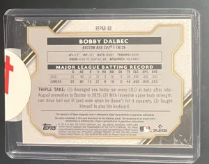 2021 Tooos Triple Threads Bobby Dalbec Emerald RPA /50  *SEALED* back