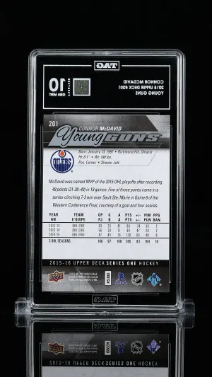Connor Mcdavid 2015 Upper Deck Young Guns #201 TAG 10 (962) back