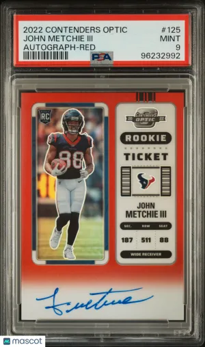 2022 Panini Contenders Optic John Metchie III #125 PSA 9 front