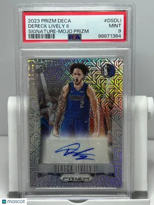 2023-24 PRIZM DECA DERECK LIVELY II RC MOJO PRIZM AUTO /25 PSA 9 MAVERICKS front