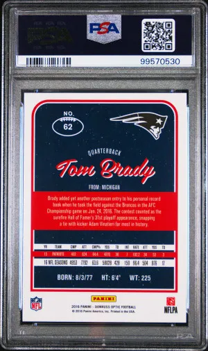 2016 Panini Donruss Optic Tom Brady back