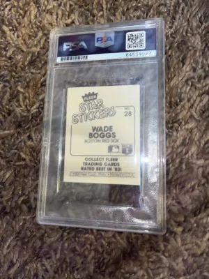 1984 Fleer Sticker Wade Boggs “05 HOF” Inscription Authentic Auto back