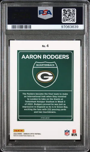2023 Panini Donruss Optic International Downtown Aaron Rodgers back