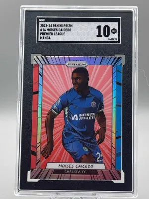 MOISES CAICEDO SGC 10 2023-24 PANINI PRIZM P/L #16 MANGA PRIZM SSP CHELSEA front