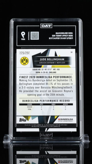Jude Bellingham 2020 Topps Finest Bundesliga  #32 Purple Wave Refractor back