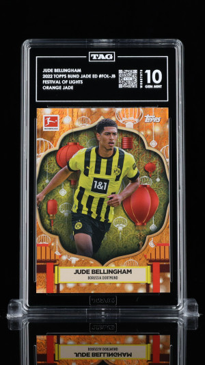 Jude Bellingham 2022 Topps Bundesliga Jade Edition Festival Of Lights #Fol-Jb Orange Jade front