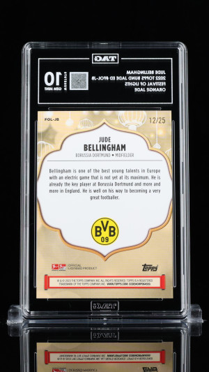 Jude Bellingham 2022 Topps Bundesliga Jade Edition Festival Of Lights #Fol-Jb Orange Jade back