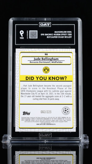 Jude Bellingham 2021 Topps Merlin Chrome Uefa League  #90 Yellow Wave Refractor back