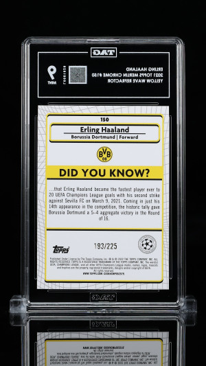 Erling Haaland 2021 Topps Merlin Chrome Uefa League  #150 Yellow Wave Refractor back