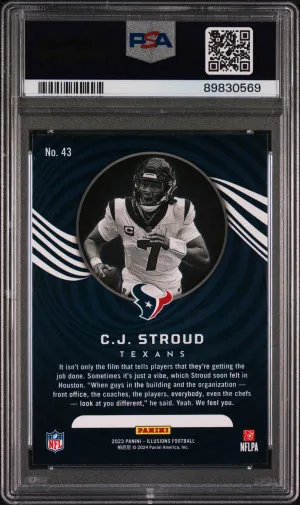 2023 Panini Illusions Cj Stroud Trophy Collection Orange back