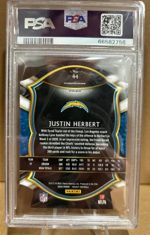 Justin Herbert 2020 Select Die Cut Prizm back