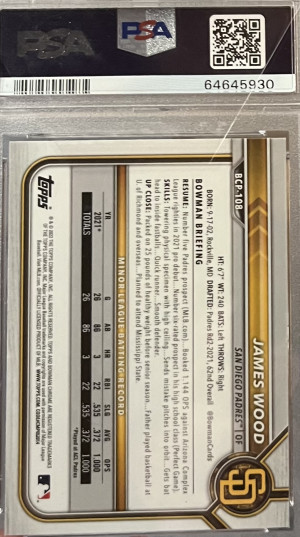 2022 Bowman Mega Box Chrome James Wood Chrome Bowman 1st back