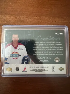 2007 Bernie Nicholls 4clr Patch Auto /25 back