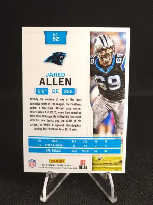 2016 Panini Score Jared Allen First Down Orange /10 #52 back