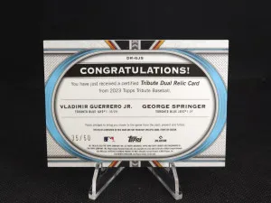 2023 Topps Tribute Vladimir Guerrero Jr. Springer Dual Relic Patch /50 #DR-GJS back