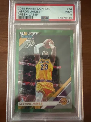 2019 Panini Donruss Lebron James Green Laser /99 front