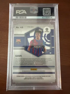 2021 Panini Mosaic La Liga Gavi Purple Mosaic Rookie /49 back