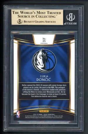 2018 Select #25 Luka Doncic Scope BGS 9.5 back