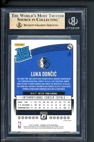 2018 Optic #177 Luka Doncic Rated Rookie Holo BGS 9.5 back