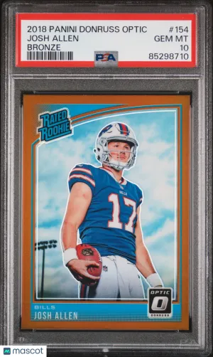 2018 Optic #154 Josh Allen Rated Rookie Bronze PSA 10 front