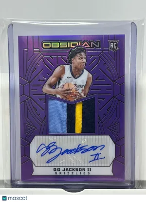2023-24 Panini Obsidian GG Jackson II RPA Auto Purple /49 3 Color Patch front
