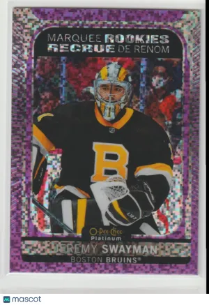 O-Pee-Chee Platinum Violet Pixels Jeremy Swayman #205 149/299 front