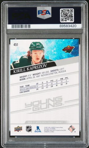 2020 Upper Deck Kirill Kaprizov back