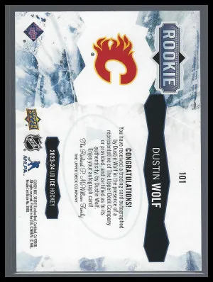 23-24 UD ICE Dustin Wolf Auto back