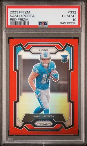 2023 Panini Prizm Sam Laporta Red Prizm front