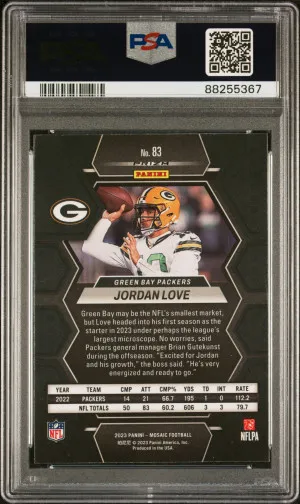 2023 Panini Mosaic Jordan Love Genesis back