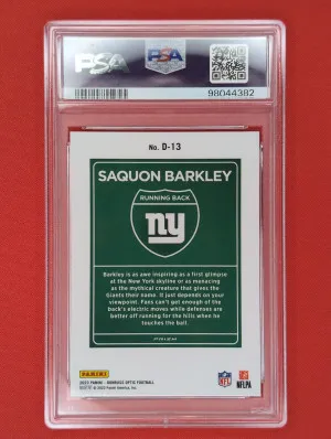 2023 Donruss Optic Saquon Barkley Downtown PSA 9 back