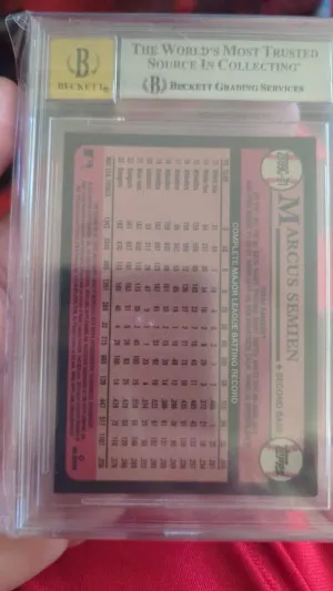 2024 Topps series 2 Marcus Semien Orange Mojo auto /25 graded 9/10 back