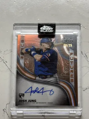 Josh Jung Topps Chrome Black Auto /25 front