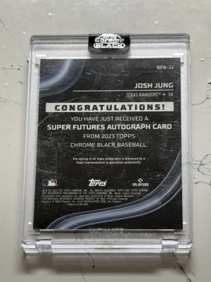 Josh Jung Topps Chrome Black Auto /25 back