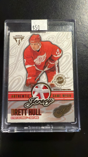 2003 private stock titanium patch brett hull /100 front
