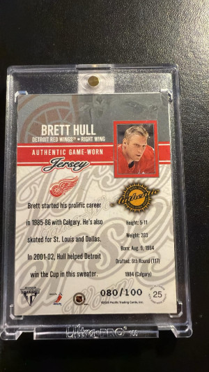 2003 private stock titanium patch brett hull /100 back