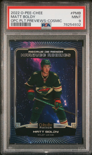 2022 Upper Deck O-Pee-Chee O-Pee-Chee Platinum Previews Matt Boldy Opc Plt.previews-Cosmic front