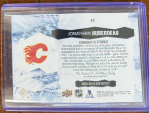 Jonathan Huberdeau Ice Patch Auto /49 back