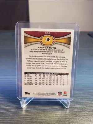 2012 Topps - #326 Kirk Cousins (RC) back