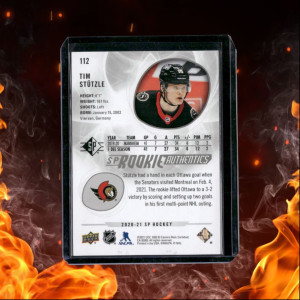 2020-21 Upper Deck SP Tim Stutzle Authentics Silver Rookie 0656/1299 #112 back