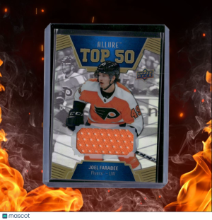 2019-20 Upper Deck Allure Joel Farabee Top 50 Jersey Rookie #T50-38 front