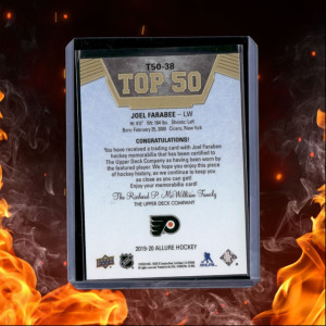 2019-20 Upper Deck Allure Joel Farabee Top 50 Jersey Rookie #T50-38 back