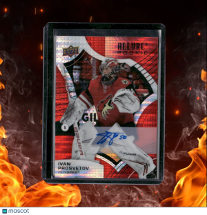 2021-22 Upper Deck Allure Ivan Prosvetov Red Rainbow Rookie Auto #113 front