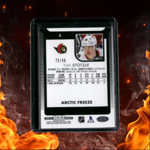 2021-22 O-Pee-Chee Platinum Tim Stutzle Arctic Freeze 75/99 #5 back
