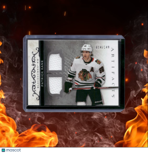 2021-22 Upper Deck Artifacts Patrick Kane Dual Jersey Silver Horizontal Auto front