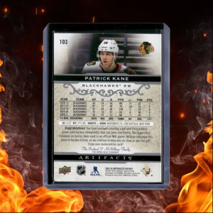 2021-22 Upper Deck Artifacts Patrick Kane Dual Jersey Silver Horizontal Auto back