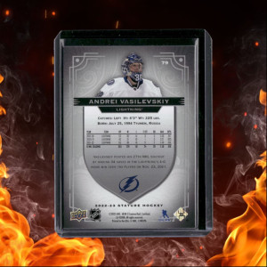 2022-23 Upper Deck Stature Andrei Vasilevskiy Variation 73/99 #79 back